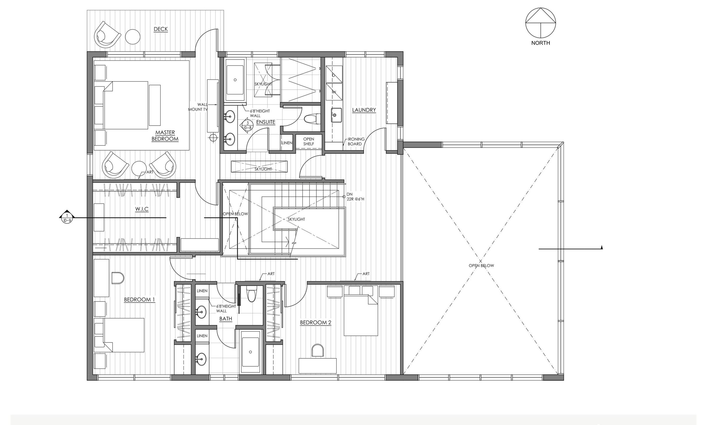 Second floor, bedrooms and baths