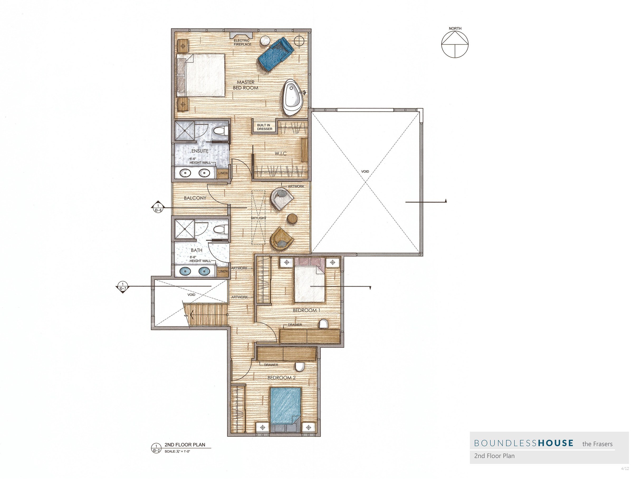 Second floor, bedrooms set over the great room