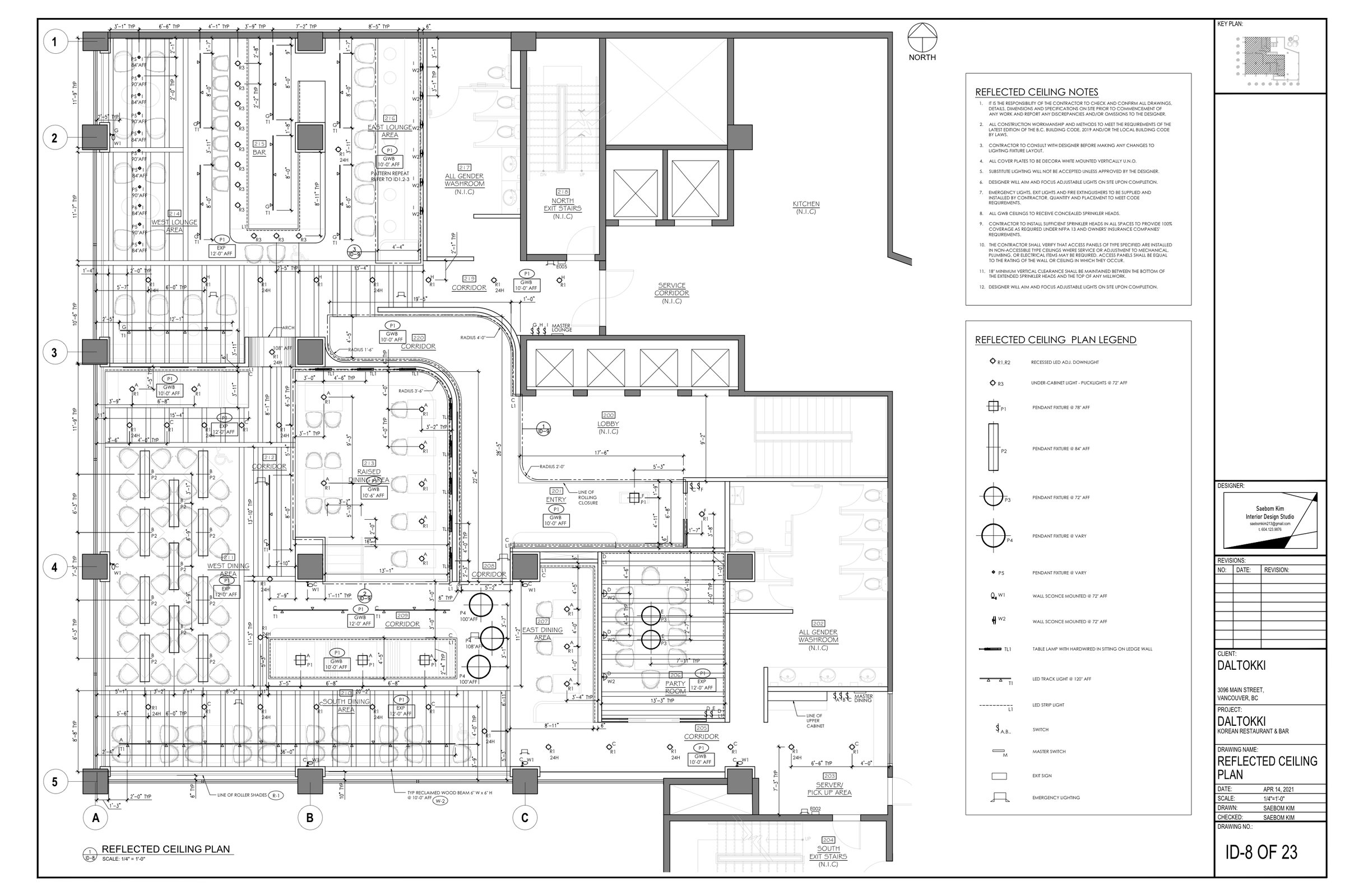 Reflected ceiling plan