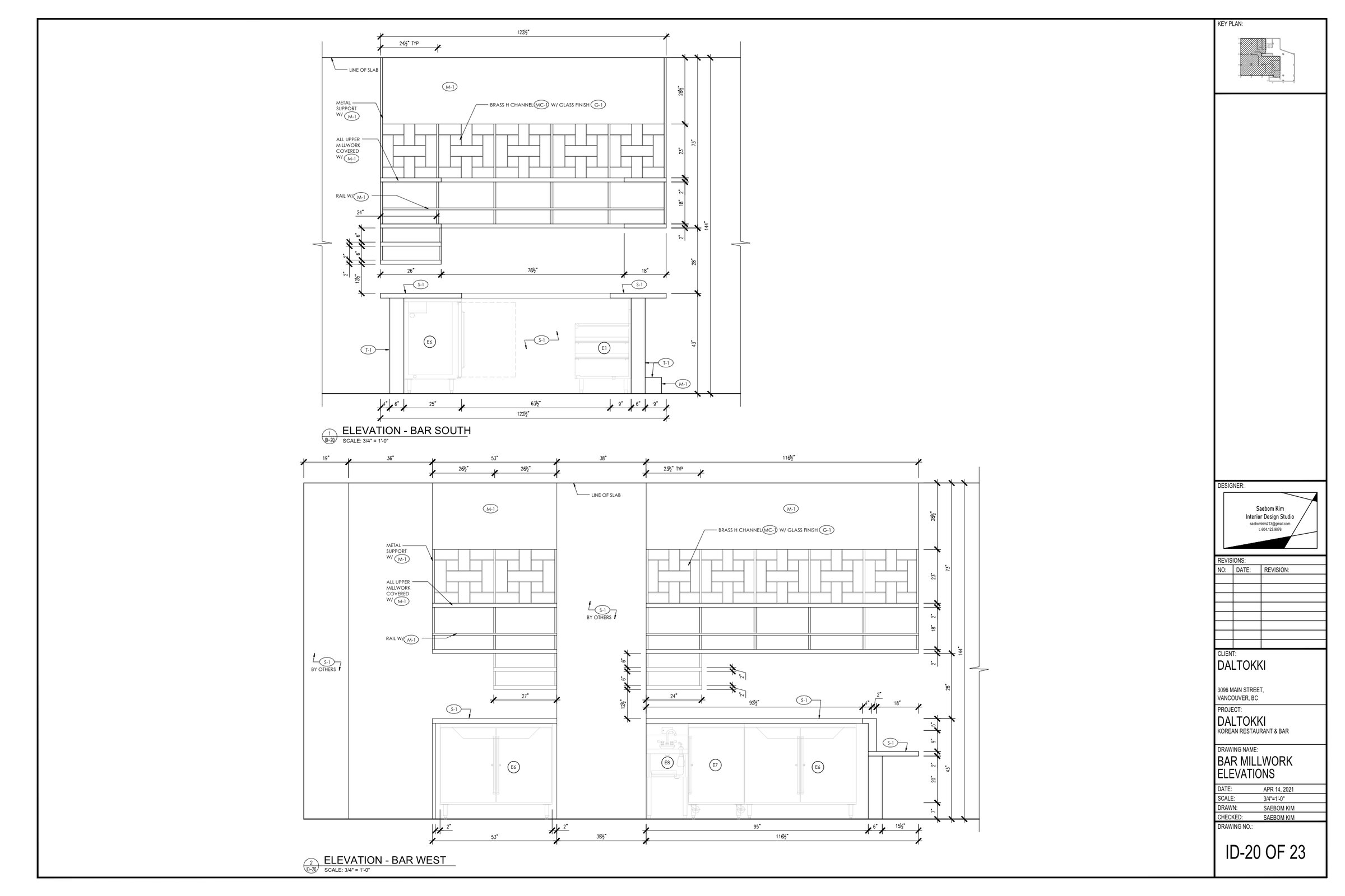 Millwork elevation